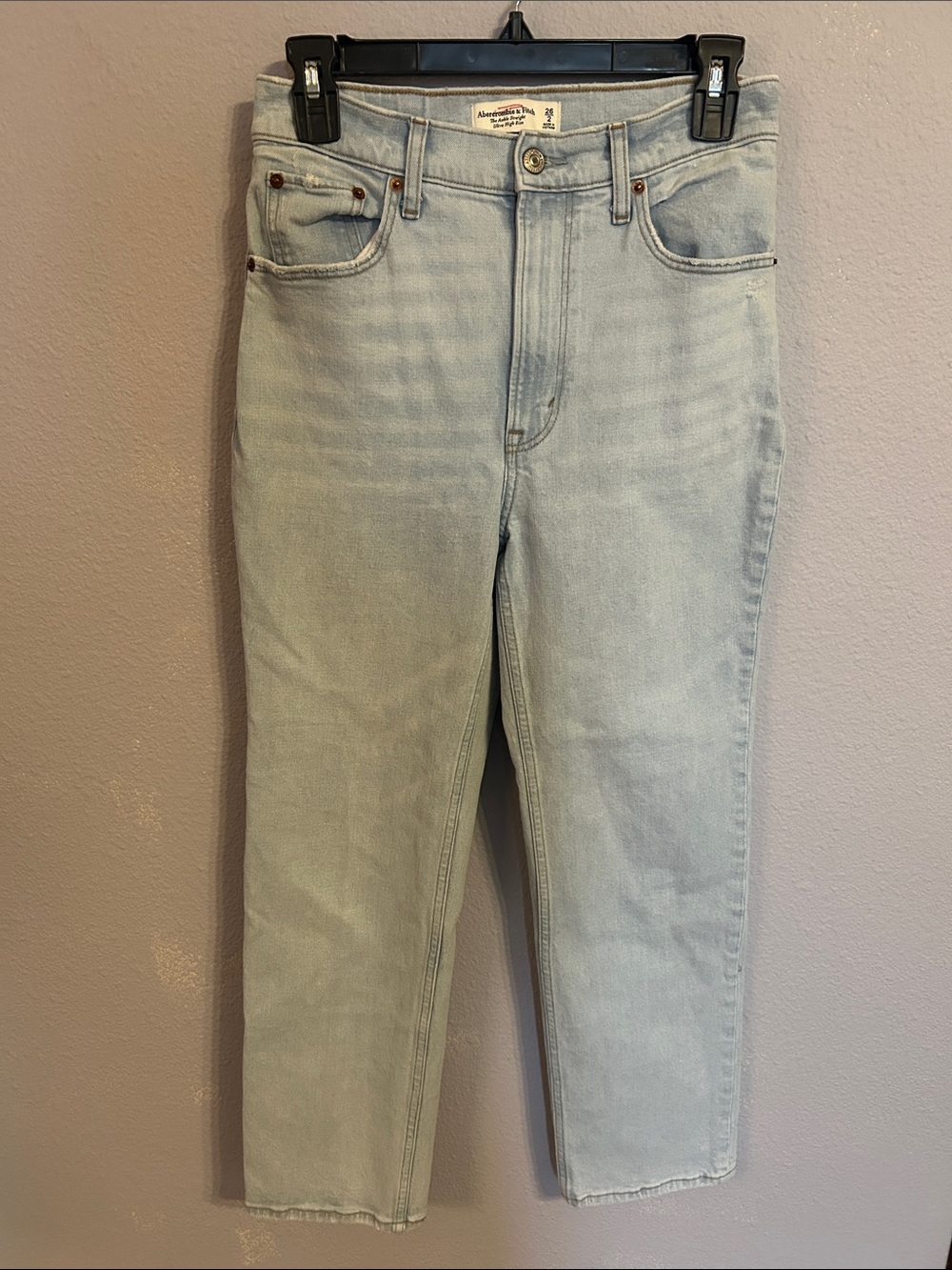 Abercrombie & Fitch Women The Ankle Straight Ultra High Rise Denim Jeans Size 26